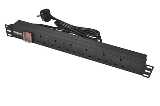 13 amp 19 Rack Power Distribution with Surge Protection - 6 Way